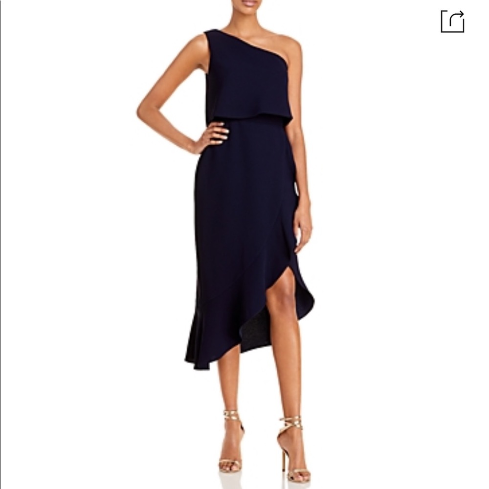 bloomingdales aqua - navy dress